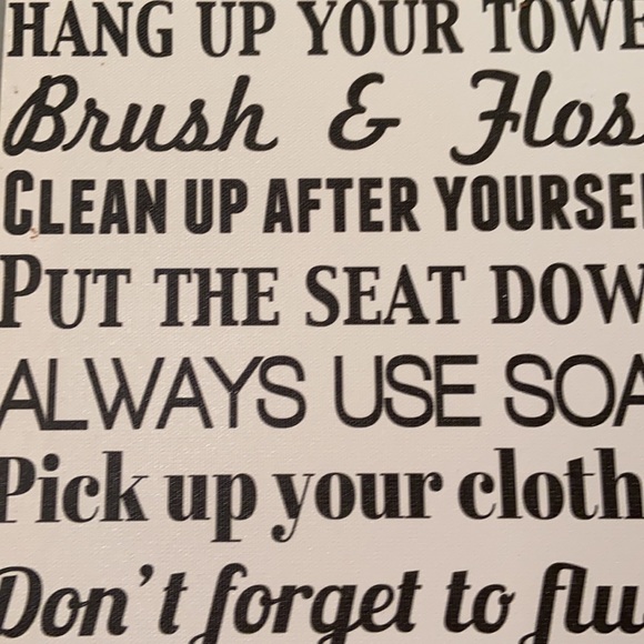 Canvas Bathroom Rules Sign - Picture 2 of 4